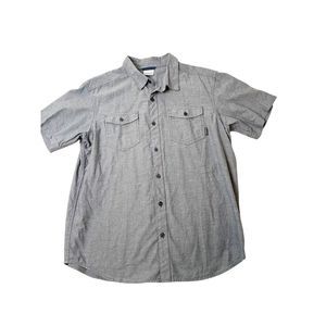 Columbia Mens Short Sleeve Chambray Denim Shirt Button Down‎ Lightweight Size L
